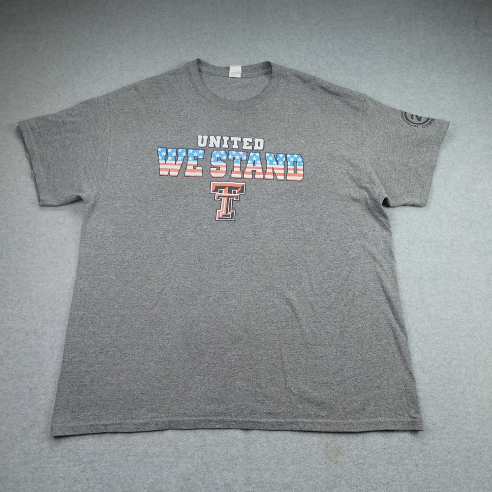 Texas Tech T-Shirt Mens XL Gray United We Stand Short Sleeve Tee Gildan